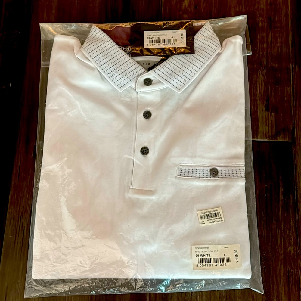 Brand New Ted Baker Polo Shirt White Size 4 (Large)